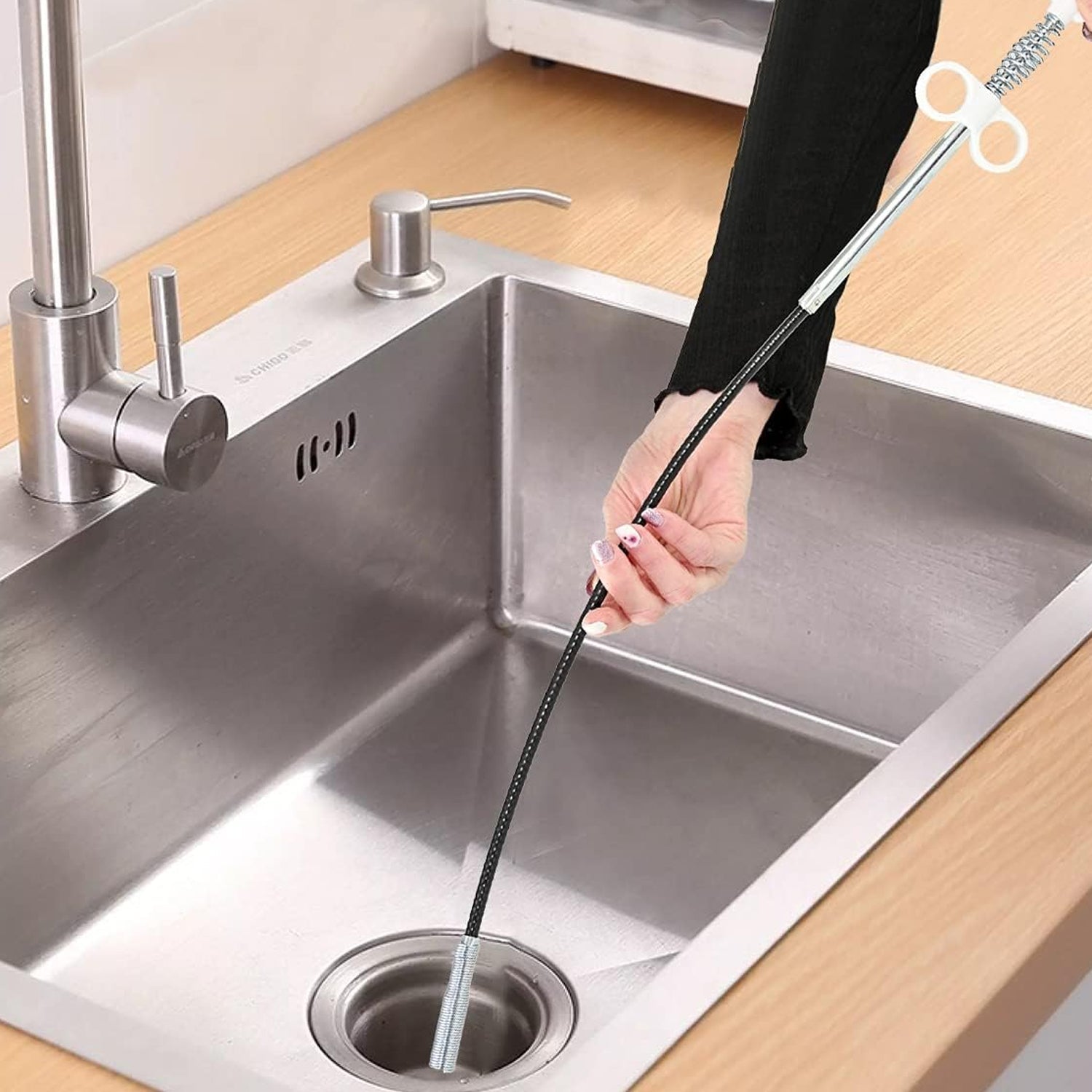 Drain Block Remover Cleaning Tool for Pipes, Clogged Drains ( 85 To 90 Cm / 1 Pc) Drain Block Remover Cleaning Tool for Pipes, Clogged Drains ( 85 To 90 Cm / 1 Pc)